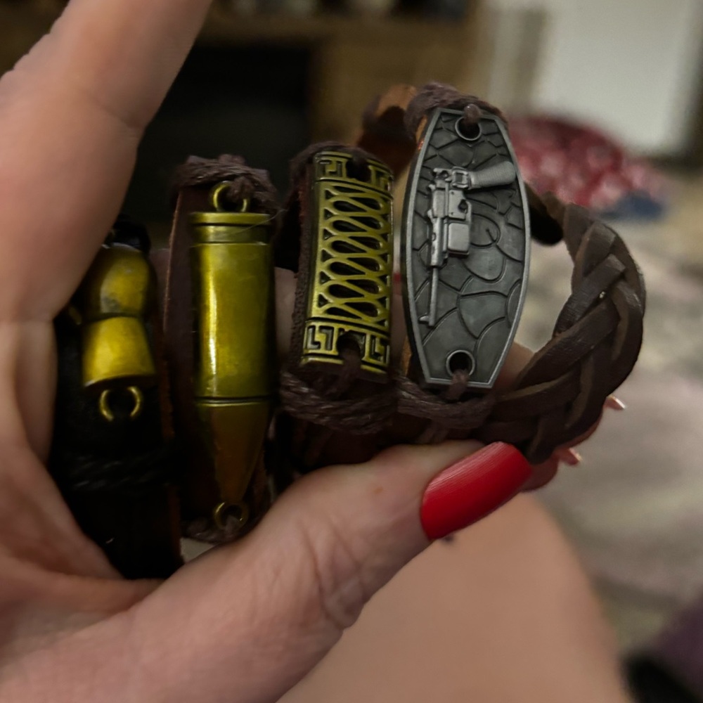 Faux leather bracelets